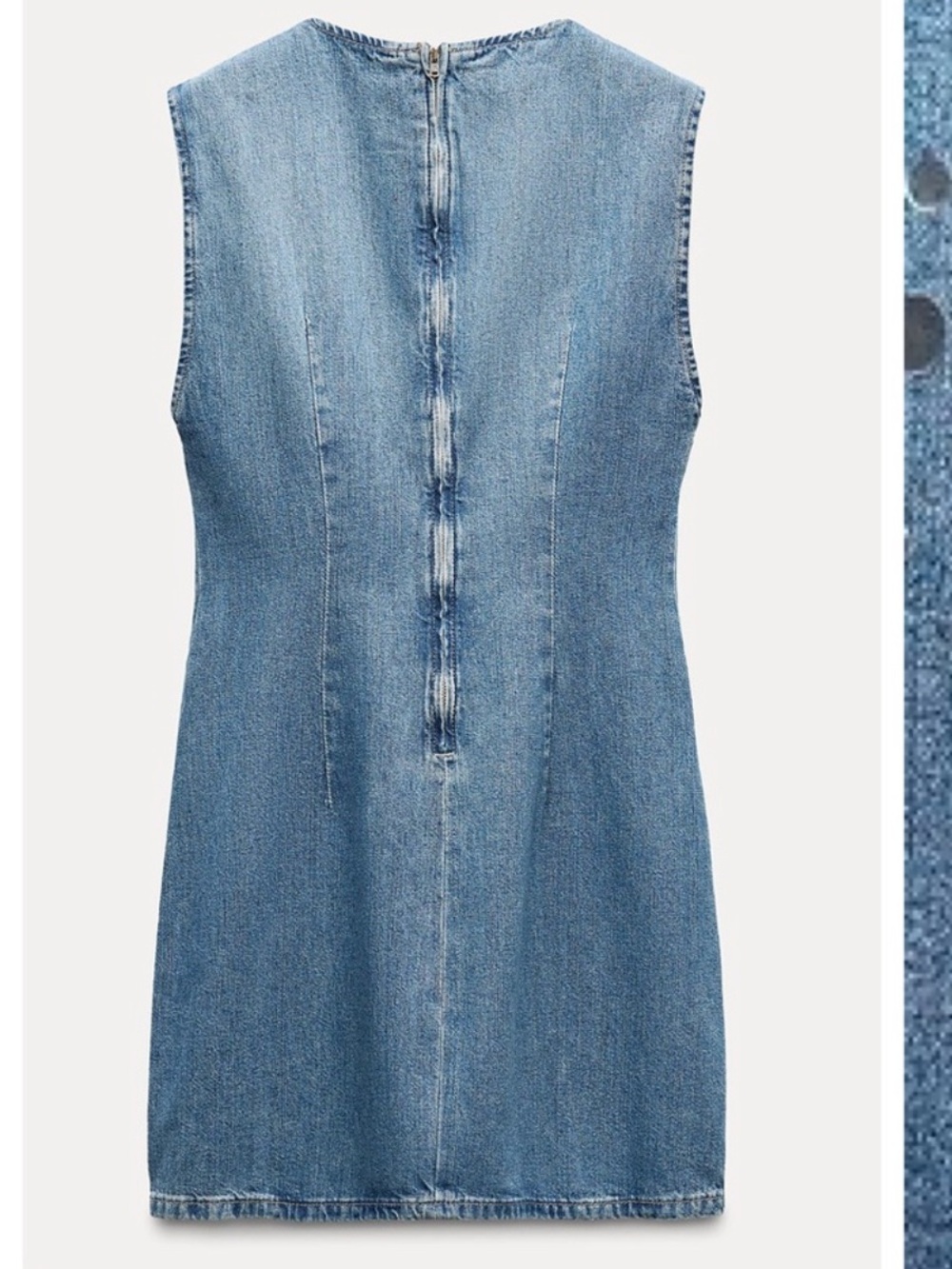 NWT Zara TRF Light Blue Denim
Sleeveless Short Dress with Mirrors Size Med - Picture 5 of 10